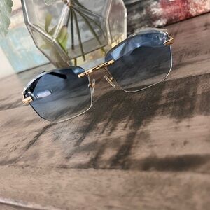 Stylish Gold and Blue Sunglasses